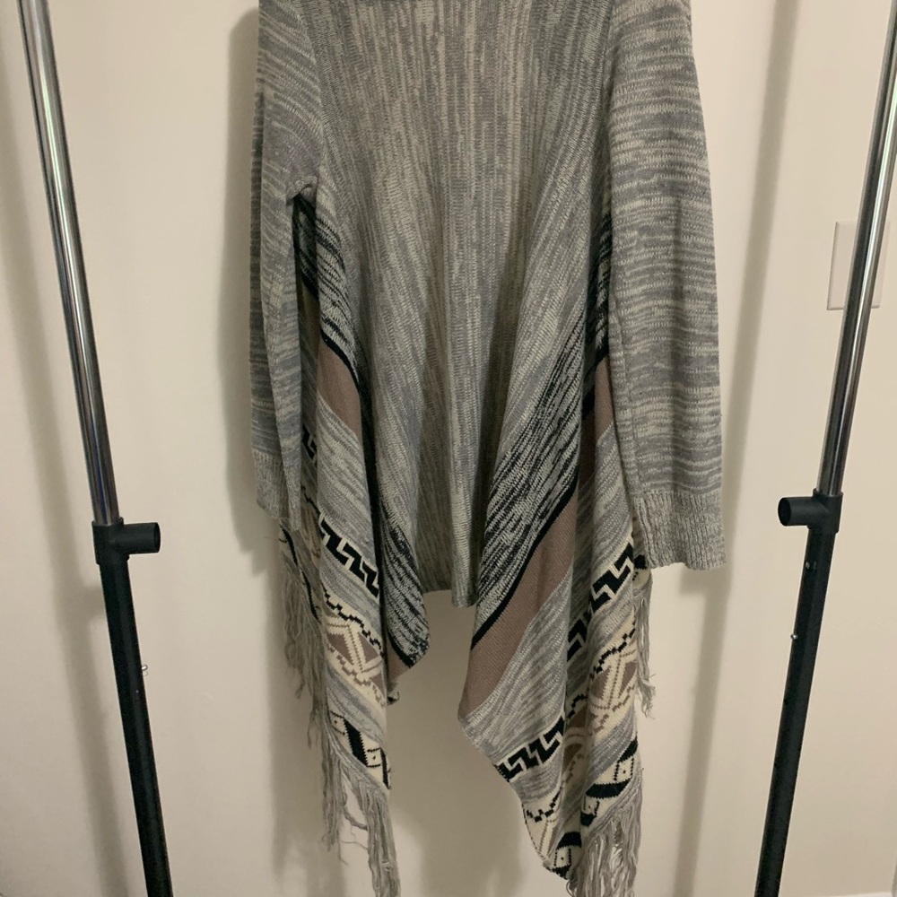Aztec Patterned Fringe Cardigan - Picture 2 of 6